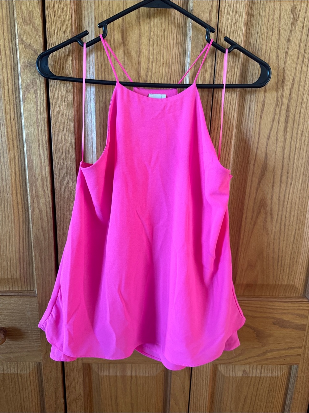 Paper Crane Bright Pink Spaghetti Strap blouse